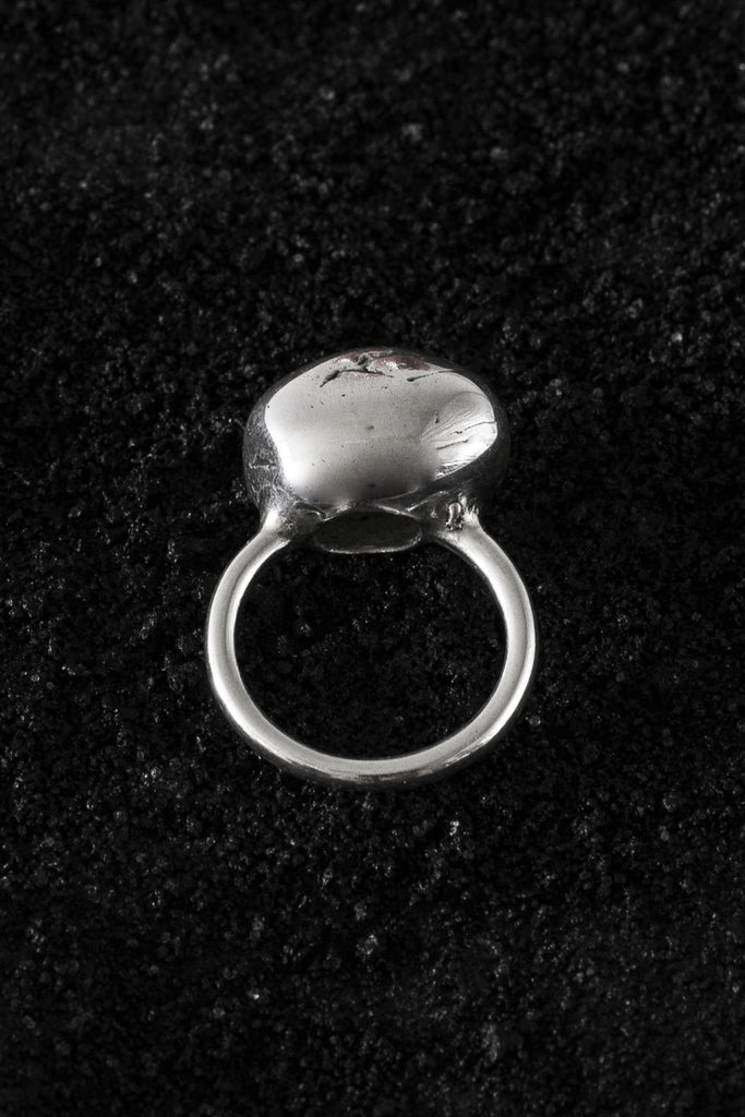 Shop Emerging Minimalist Avant-garde Jewellery Brand B KREB Polished Silver S1 Ring at Erebus