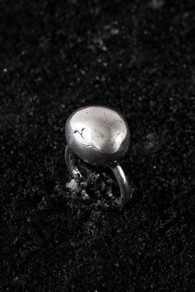 Shop Emerging Minimalist Avant-garde Jewellery Brand B KREB Matte Silver S1 Ring at Erebus