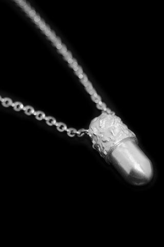 Shop Emerging Slow Fashion Avant-garde Jewellery Designer David Gaboriau Polished Silver Capsule Necklace at Erebus