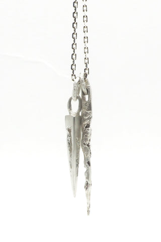 Shop Emerging Slow Fashion Avant-garde Jewellery Brand OSS Haus Broken Dreams Collection White Silver Duo Dream Necklace at Erebus