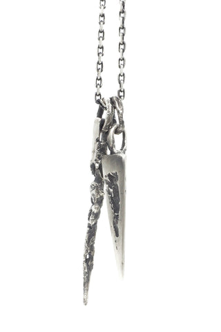 Shop Emerging Slow Fashion Avant-garde Jewellery Brand OSS Haus Broken Dreams Collection Oxidised Silver Duo Dream Necklace at Erebus