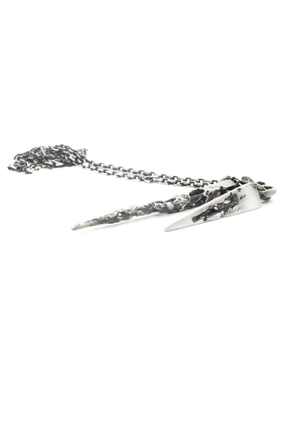 Shop Emerging Slow Fashion Avant-garde Jewellery Brand OSS Haus Broken Dreams Collection Oxidised Silver Duo Dream Necklace at Erebus