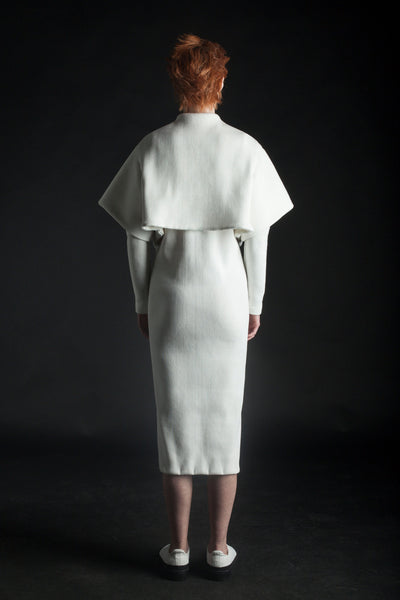 Shop Emerging Conceptual Dark Fashion Womenswear Brand DZHUS MISCONCEPT Collection White Transformable Double Dress at Erebus