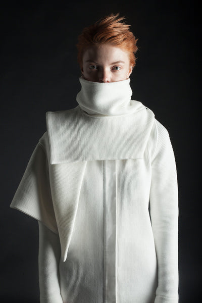 Shop Emerging Conceptual Dark Fashion Womenswear Brand DZHUS MISCONCEPT Collection White Transformable Double Dress at Erebus