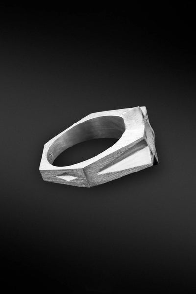 Shop Artisan Jewellery Brand Helios Sterling Silver David Star Ring at Erebus