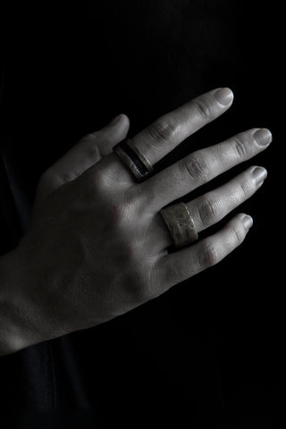 Shop Emerging Slow Fashion Avant-garde Jewellery Brand Surface Cast Blackened Bronze Efface Ring at Erebus