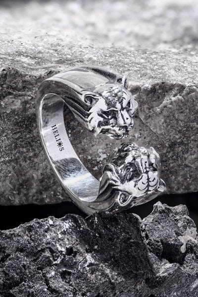 Artisan Jewellery Brand Helios Sterling Silver Energetic Tiger Ring at Erebus