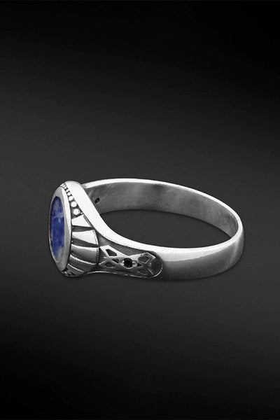 Shop Artisan Jewellery Brand Helios Sterling Silver and Lapis Lazuli Stone Gothic Ring at Erebus