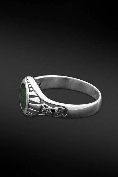 Shop Artisan Jewellery Brand Helios Sterling Silver and Nephrite Jade Stone Gothic Ring at Erebus