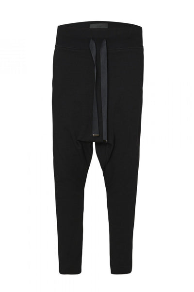 Shop Emerging Unisex Street Brand Monochrome Black Gusset Sweatpants at Erebus
