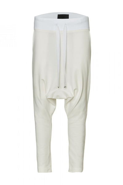 Shop Emerging Unisex Street Brand Monochrome Off-White Gusset Sweatpants at Erebus