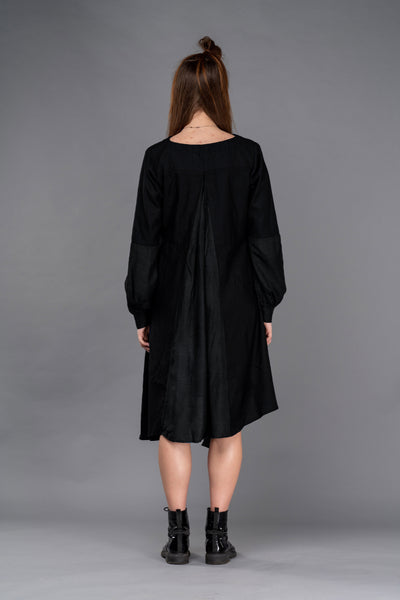 Shop Emerging Dark Conceptual Brand Anagenesis Black Layer Dress at Erebus