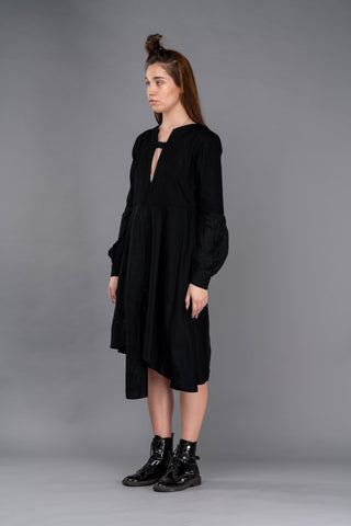 Shop Emerging Dark Conceptual Brand Anagenesis Black Layer Dress at Erebus
