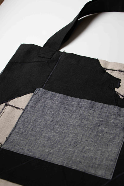 Shop Emerging Slow Fashion Avant-garde Unisex Streetwear Brand Kodama Apparel Organic Cotton and Hemp Zero Waste Patch Tote Bag at Erebus