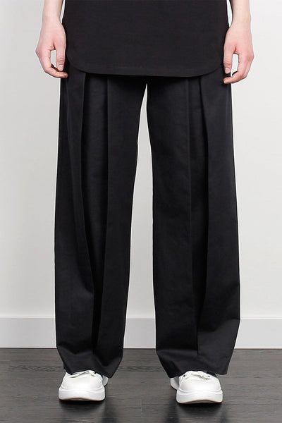 Shop Emerging Unisex Street Brand Monochrome Black Inverted Hakama Trousers at Erebus