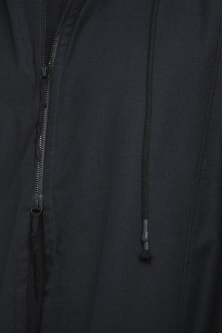 Shop Conscious Contemporary Menswear Brand Zsigmond Kudus SS23 Collection Black Organic Cotton Bat Sleeve Zip Front Kabar Cardigan at Erebus