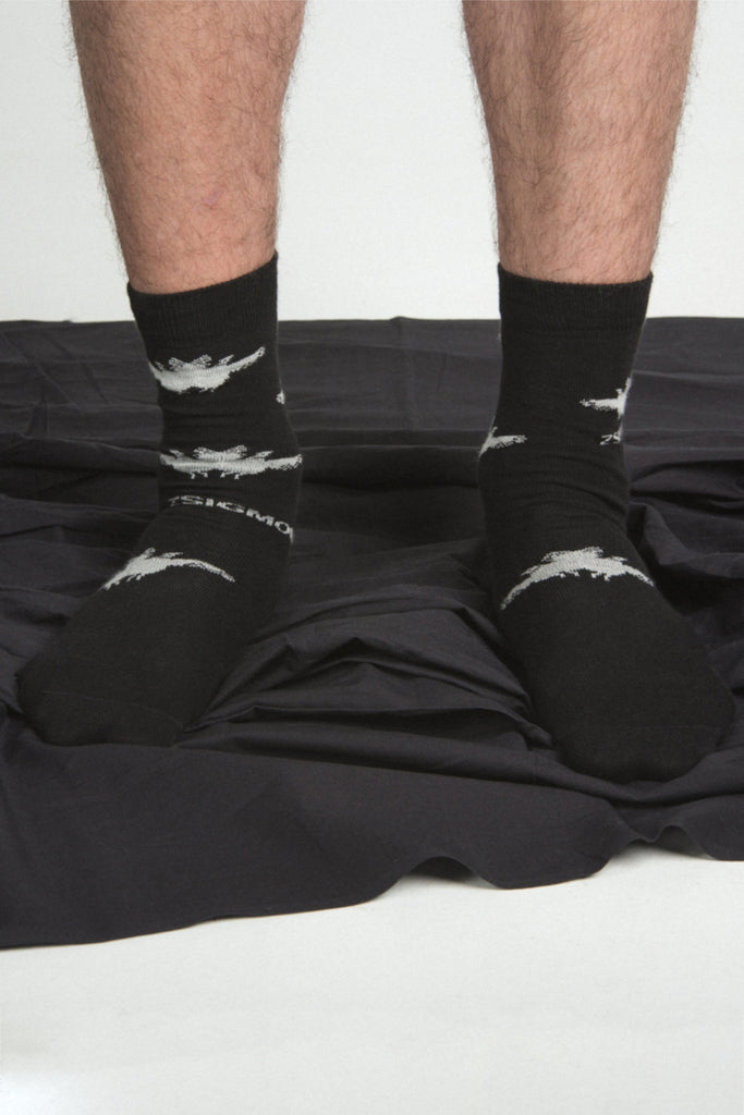 Conscious Menswear Brand Zsigmond Black Kudus Socks at Erebus