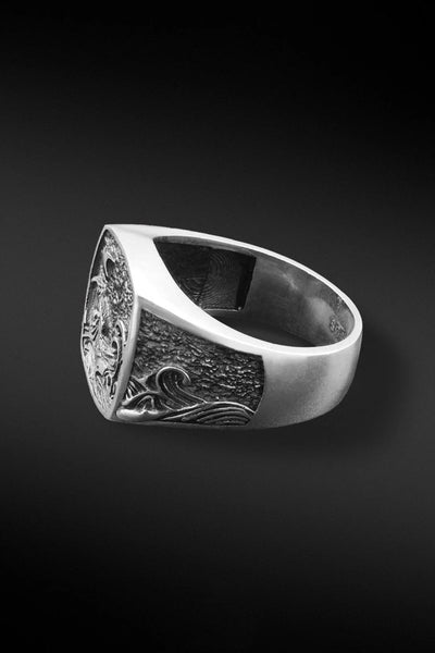 Shop Artisan Jewellery Brand Helios Sterling Silver Kanagawa Ring at Erebus