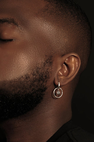 Shop Artisan Jewellery Brand Helios Lotus Branch Hoop Earring - Erebus