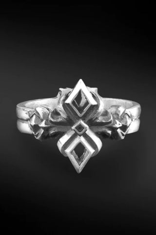 Shop Artisan Jewellery Brand Helios Sterling Silver Lotus X Ring at Erebus