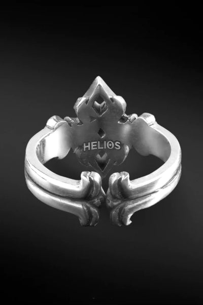 Shop Artisan Jewellery Brand Helios Sterling Silver Lotus X Ring at Erebus
