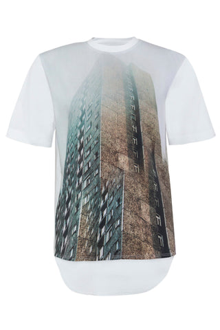 Shop Emerging Unisex Street Brand Monochrome Monument Printed T-shirt at Erebus