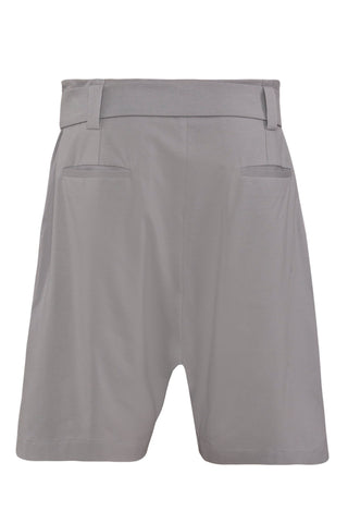 Shop Emerging Unisex Street Brand Monochrome Grey Belted Gusset Shorts at Erebus