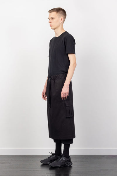 Shop Emerging Alternative Fashion Unisex Street Brand Monochrome AW22 Black Denim Skirt Pant Combo at Erebus
