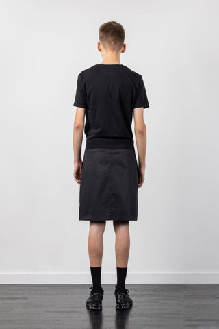 Shop Emerging Alternative Fashion Unisex Street Brand Monochrome AW22 Black Skirt Shorts at Erebus
