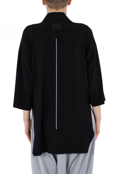 Shop Emerging Unisex Street Brand Monochrome Black Line Kimono Top at Erebus