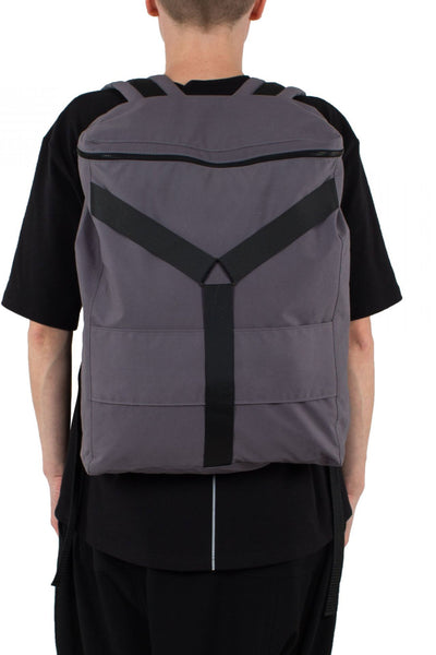 Shop Emerging Unisex Street Brand Monochrome Grey Y Backpack at Erebus