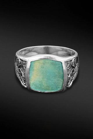 Shop Artisan Jewellery Brand Helios Sterling Silver with Turquoise Nami Peaceful Ring at Erebus