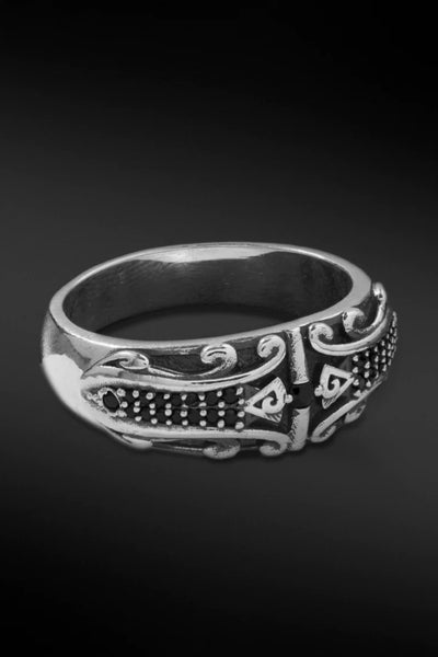 Shop Artisan Jewellery Brand Helios Sterling Silver with Black Cubic Zirconia Nibi Black Ring at Erebus