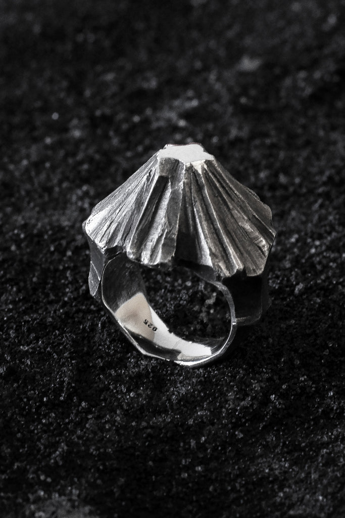 Shop Emerging Minimalist Avant-garde Jewellery Brand B KREB Oxidised Silver ORN Ring at Erebus