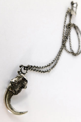 Shop Emerging Slow Fashion Conscious Designer Stacy Hopkins Jewelry Silver Osprey Talon Pendant Necklace at Erebus
