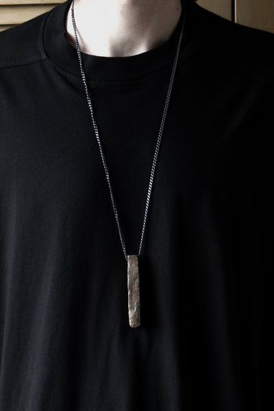 Shop Emerging Slow Fashion Avant-garde Jewellery Brand Surface Cast Blackened Bronze R1 Pendant Necklace at Erebus