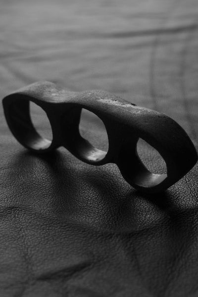 Shop Emerging Avant-garde Slow Fashion Brand Surface/Cast Proximal III 3 Finger Ring at Erebus