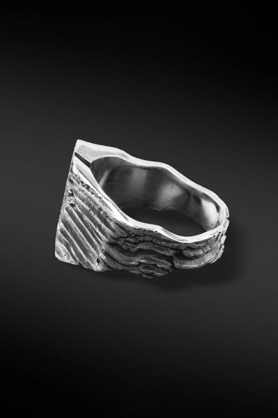 Shop Artisan Jewellery Brand Helios Sterling Silver Quake V2 Ring at Erebus