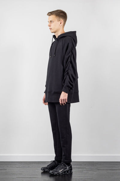Shop Emerging Alternative Fashion Unisex Street Brand Monochrome SS22 Black Raglan Sleeve Hoodie at Erebus