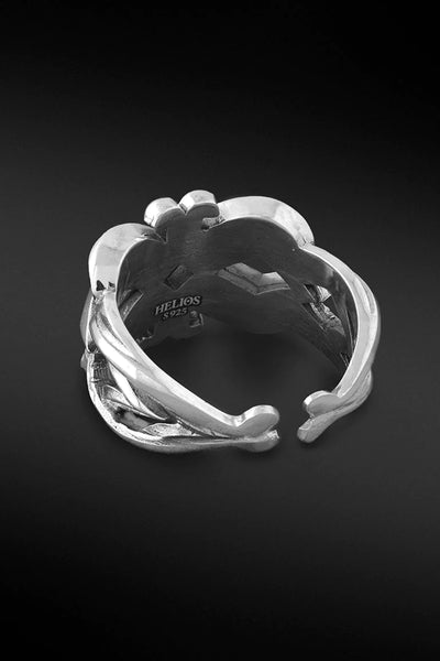 Shop Artisan Jewellery Brand Helios Sterling Silver Recall Lotus Ring at Erebus