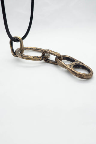 Shop Emerging Slow Fashion Avant-garde Jewellery Brand Surface Cast Blackened Bronze Revolve Pendant Necklace at Erebus