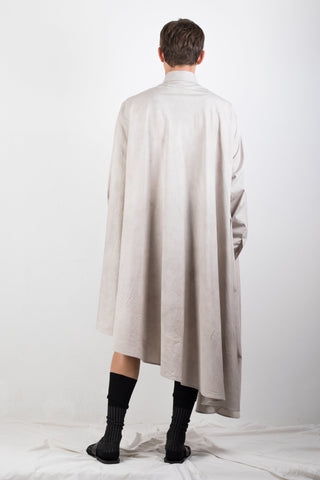 Shop Emerging Slow Fashion Genderless Brand Ludus Agender Brand Requiem Collection Naturally Dyed Asymmetric Elongated Shirt / Dress at Erebus