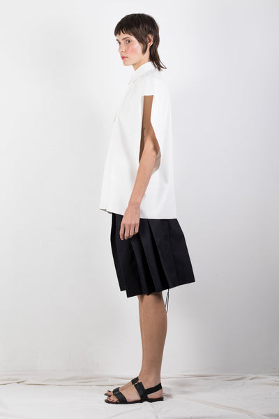 Shop Emerging Slow Fashion Genderless Brand Ludus Agender Brand Requiem Collection White Sleeveless Shirt at Erebus