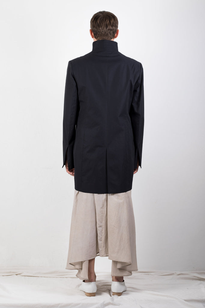Slow Fashion Agender Brand Ludus Double Collar Twill Jacket at Erebus