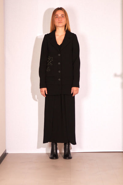 Shop Emerging Dark Luxury Avant-garde Designer Pavlina Jauss SS21 Space Collection Black Sharon Embroidered Jacket at Erebus