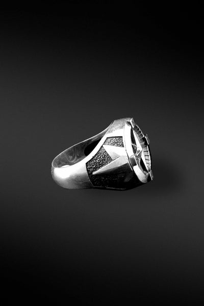 Shop Artisan Jewellery Brand Helios Sterling Silver Signet Dial Ring at Erebus