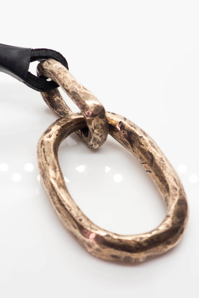 Shop Emerging Slow Fashion Avant-garde Jewellery Brand Surface Cast Blackened Bronze Simulation 1 Pendant Necklace at Erebus