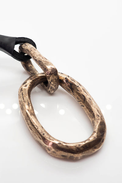 Shop Emerging Slow Fashion Avant-garde Jewellery Brand Surface Cast Blackened Bronze Simulation 1 Pendant Necklace at Erebus