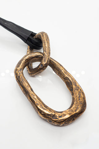 Shop Emerging Slow Fashion Avant-garde Jewellery Brand Surface Cast Blackened Bronze Simulation 0 Pendant Necklace at Erebus