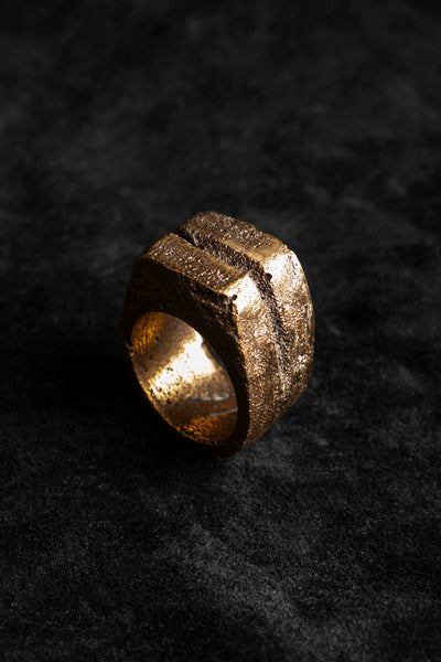 Surface/Cast Jewelry Blackened Bronze R2 Small Ring at Erebus
